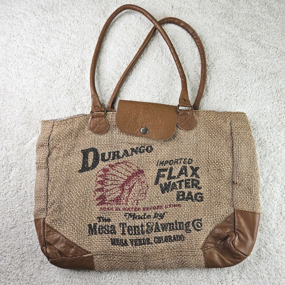 Durango Water Bag Tote Bag Western Aztec Print Purse Shoulder Bag Vintage Lined